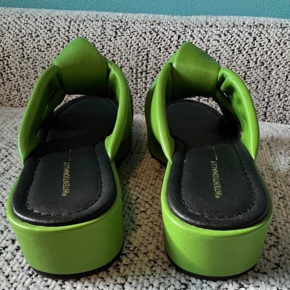 Intentionally Blank Green Slide Sandals - Picture 3 of 11